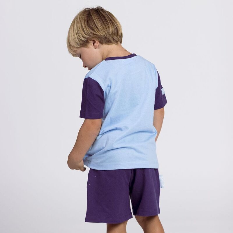 Conjunto infantil Bluey con camiseta azul y pantalón corto morado - 5