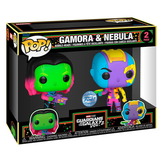 Blíster exclusivo con figuras POP! de Gamora y Nebula