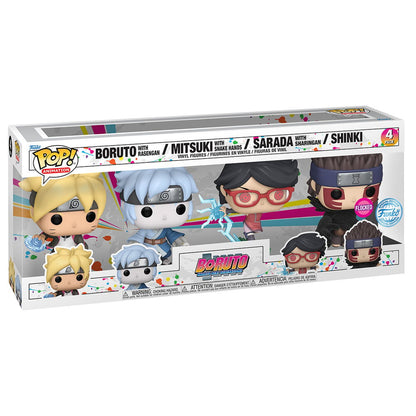 Pack exclusivo Funko POP! de Boruto con Boruto, Mitsuki, Sarada y Shinki