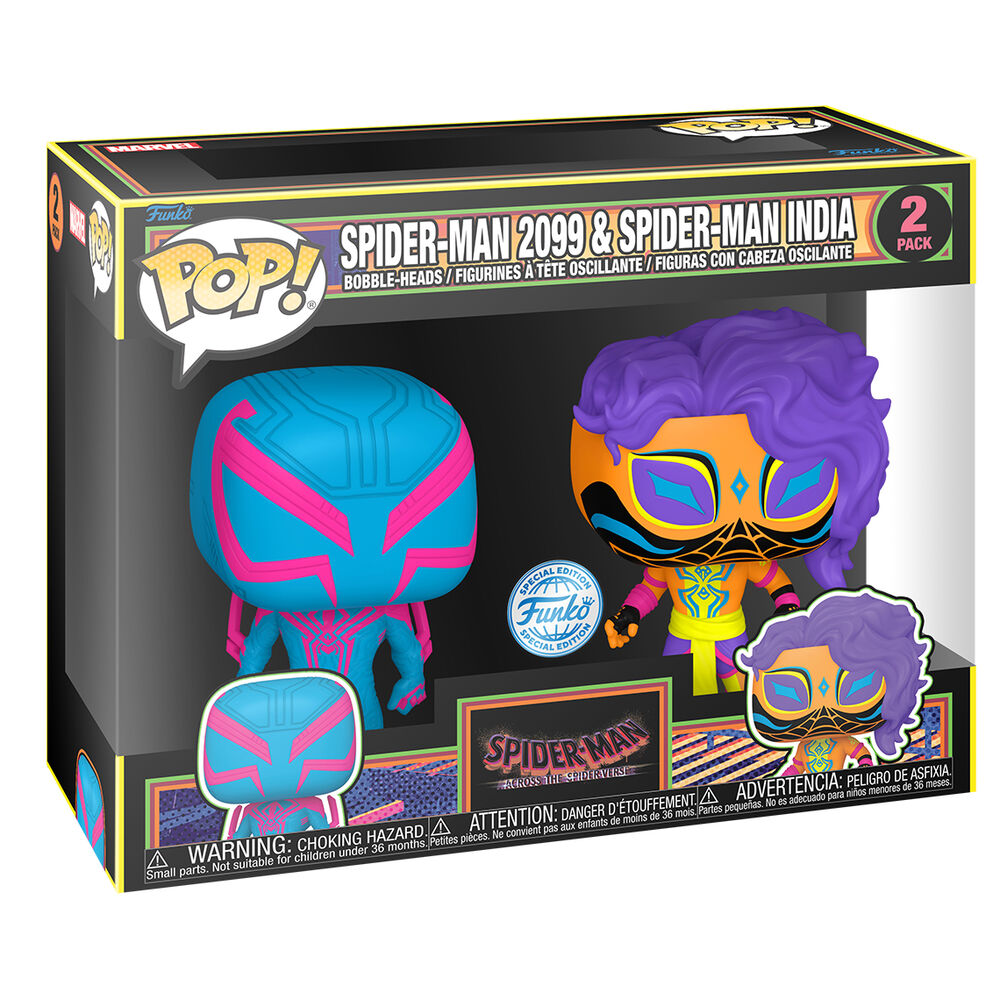 Blíster Funko POP! con Spider-Man 2099 y Spider-Man India