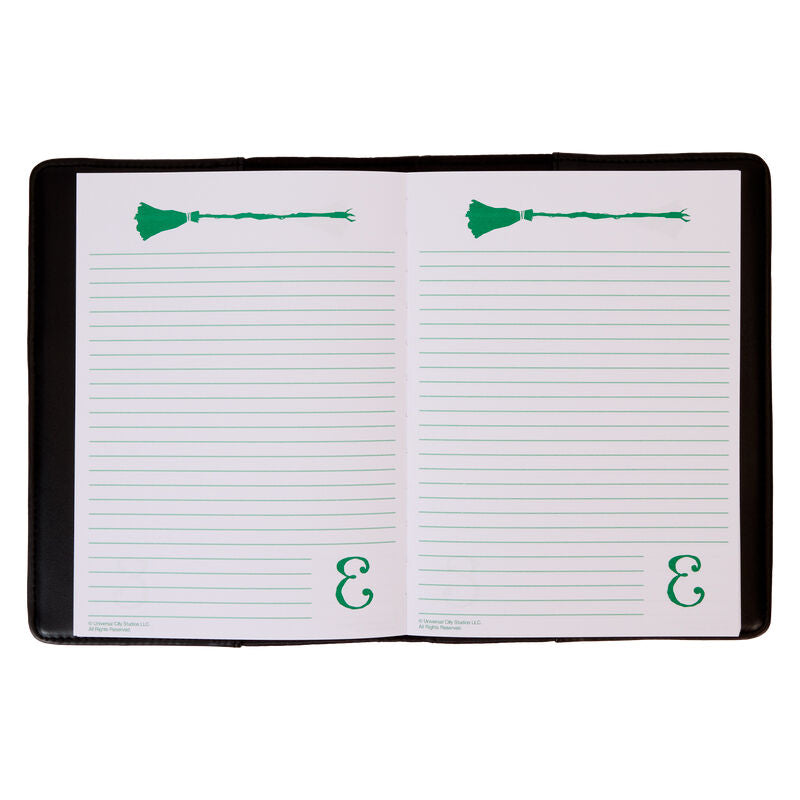 Diario Elphaba Wicked Loungefly negro con rayas turquesa y botones dorados - 2