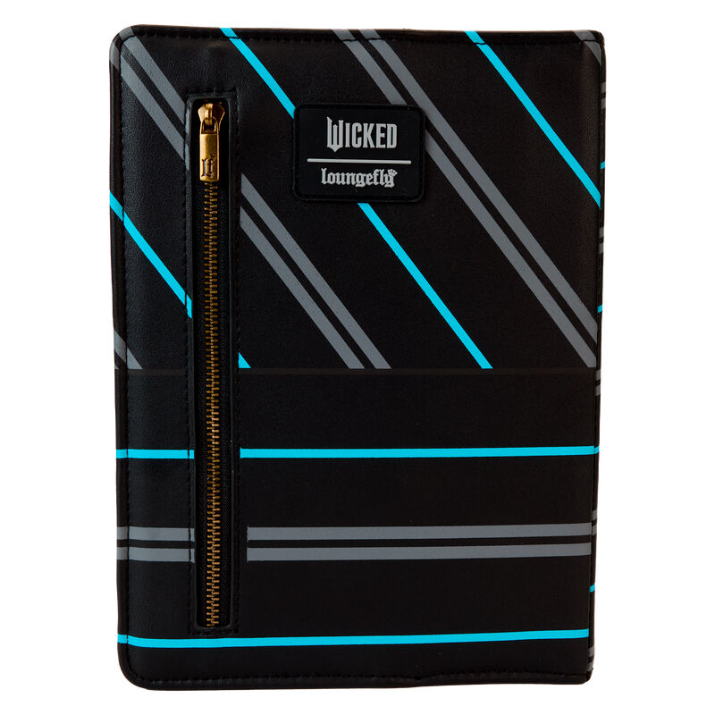 Diario Elphaba Wicked Loungefly negro con rayas turquesa y botones dorados - 3