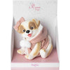 Muñeco bebé reborn con diseño de perrito y chaleco rosa