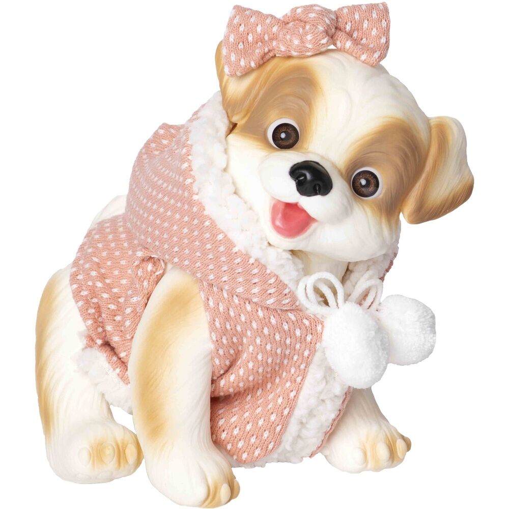 Muñeco bebé reborn con diseño de perrito y chaleco rosa - 3