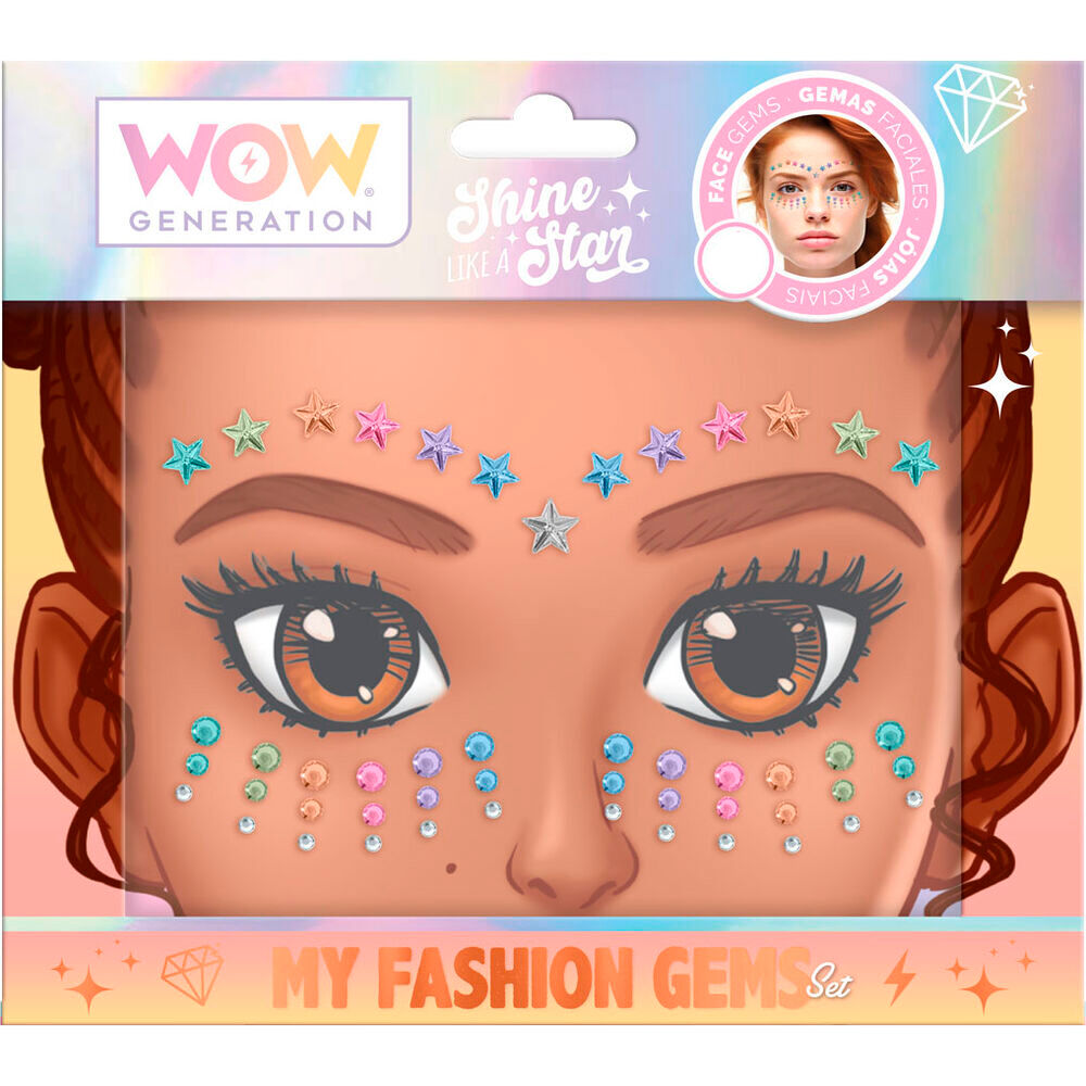 Pegatinas faciales Wow Generation surtidas con gemas y estrellas multicolor - 2