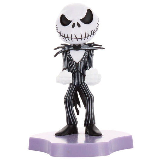Mini Cable Guy de Jack Skellington con traje de rayas y base morada