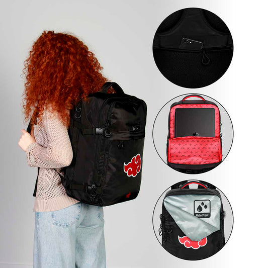 Mochila negra Clouds de Naruto Shippuden con nube roja - 4