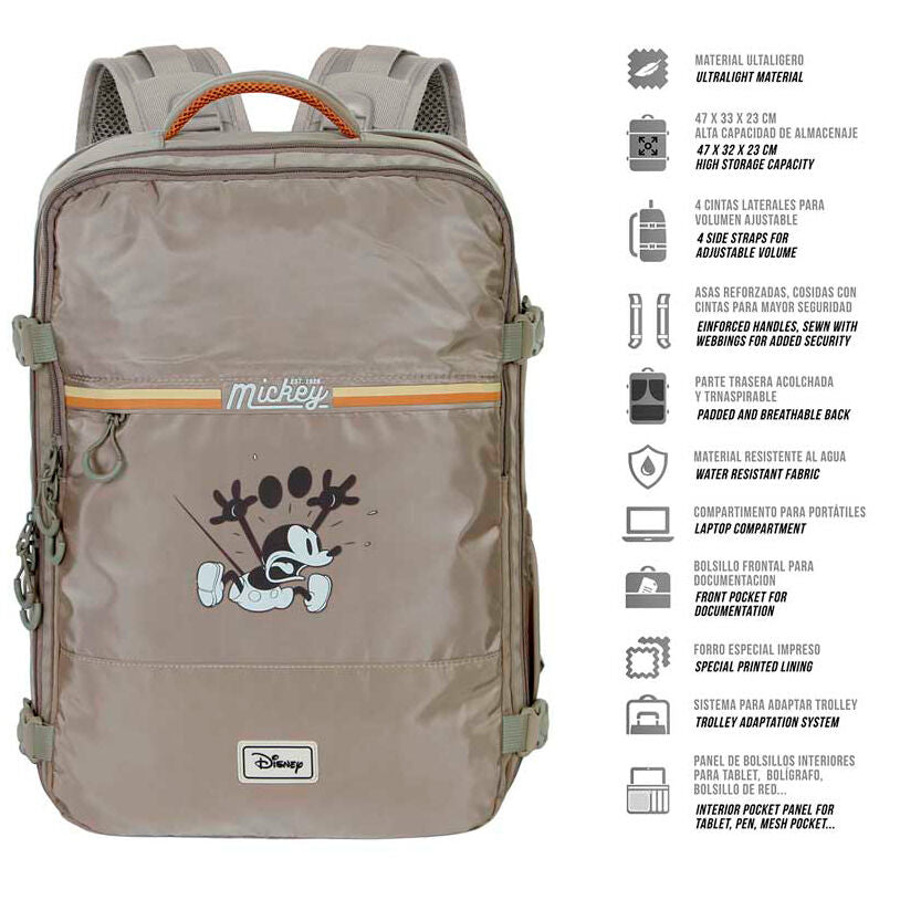 Mochila gris de Mickey Disney con varios compartimentos - 2