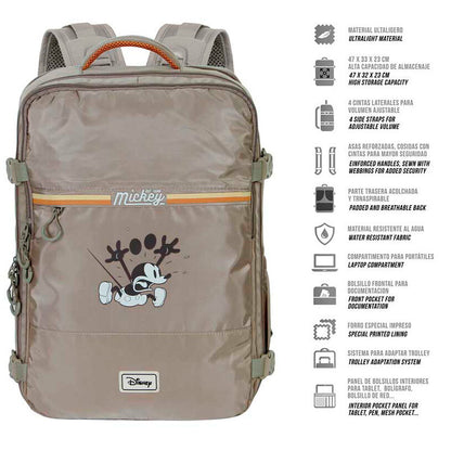 Mochila gris de Mickey Disney con varios compartimentos - 2