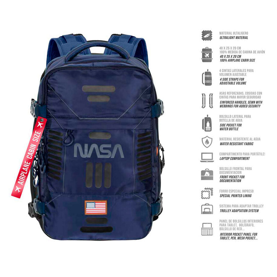 Mochila Spaceship NASA azul marino de KARACTERMANIA - 3
