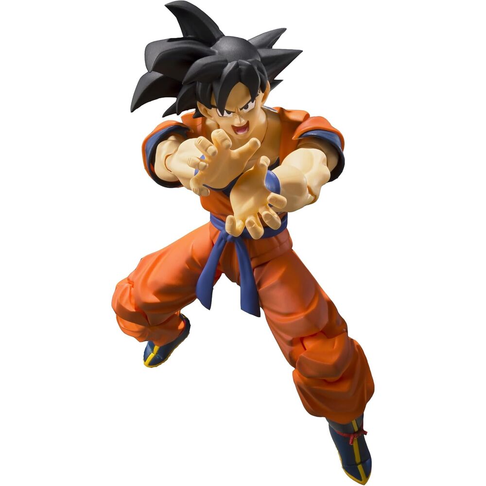 Figura S.H. Figuarts de Son Goku con uniforme naranja en pose de combate