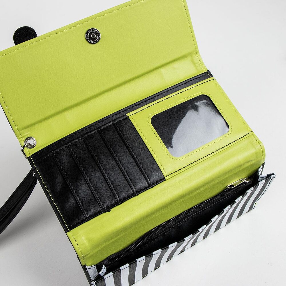 Cartera Beetlejuice de polipiel con rayas blancas y negras - 4