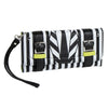 Cartera Beetlejuice de polipiel con rayas blancas y negras