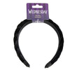 Diadema negra Wednesday con diseño fruncido