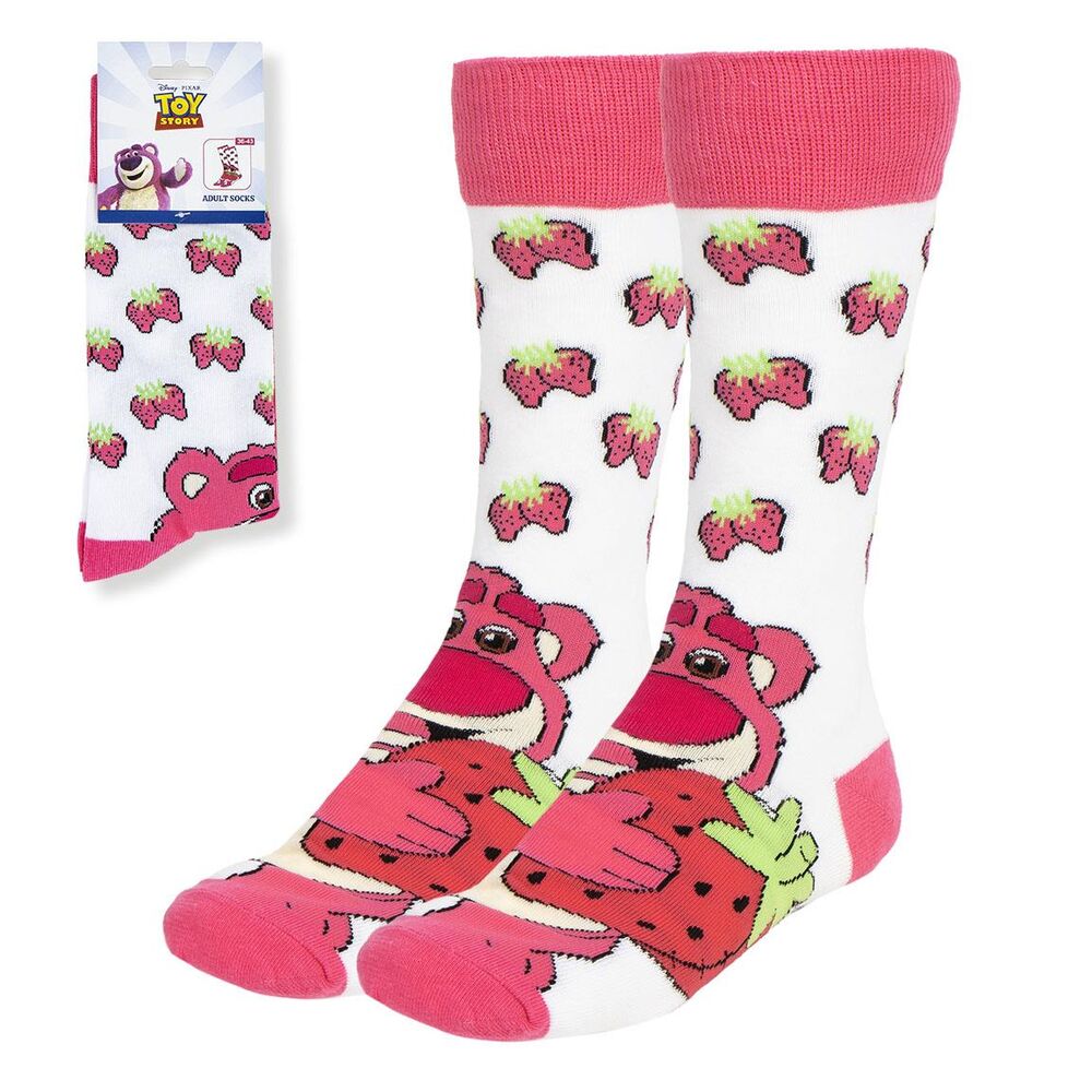 Calcetines de adulto Lotso de Toy Story con estampado de fresas