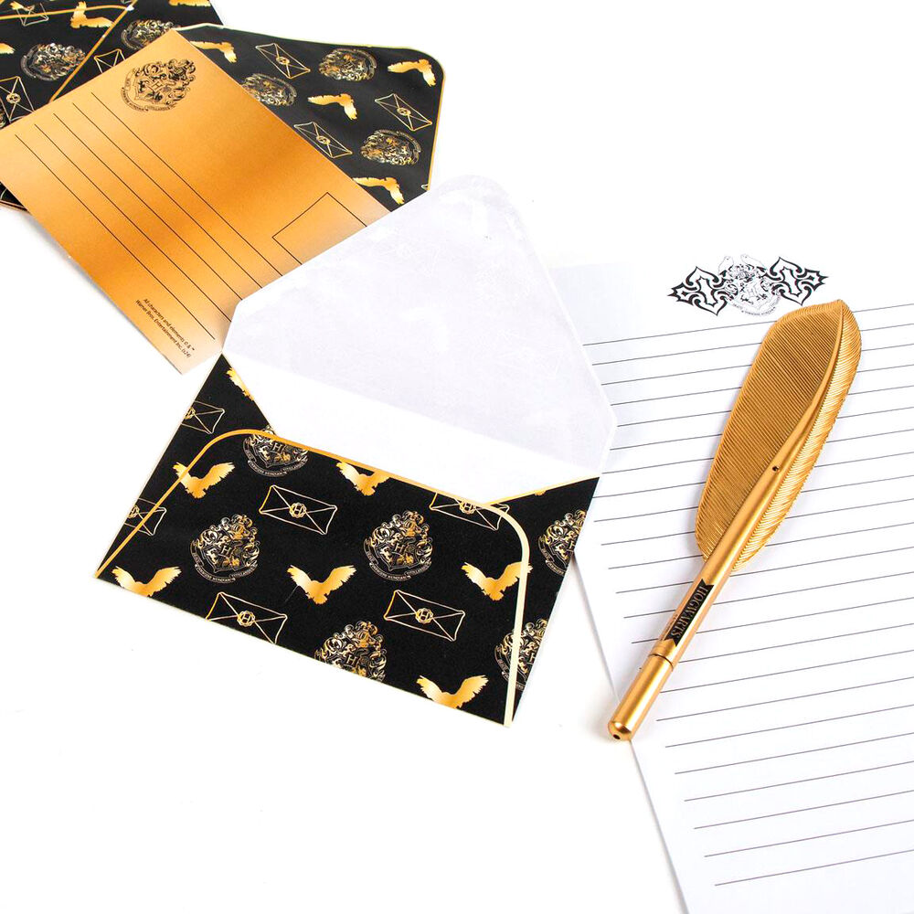 Set de papelería Harry Potter con pluma dorada y pegatinas - 3