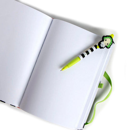 Set de papelería Beetlejuice con cuaderno y bolígrafo en blanco, negro y verde - 5