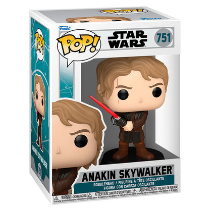 Figura Funko POP! de Anakin Skywalker con sable de luz rojo sobre base de Star Wars - 2