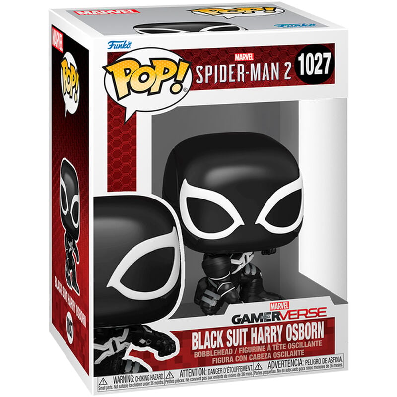 Funko POP! Black Suit Harry Osborn de Spider-Man 2 en caja