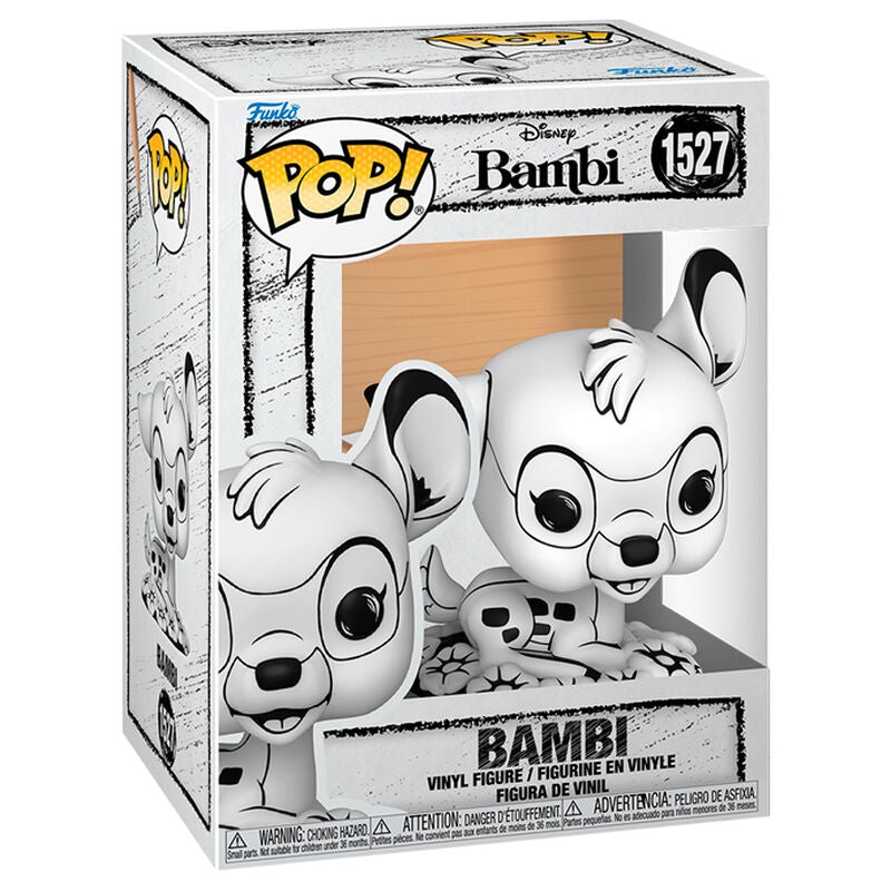 Figura Funko POP! de Bambi en blanco y negro sobre una base de flores - 2