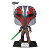 Figura Funko POP! de Sabine Wren con casco mandaloriano y sable de luz verde