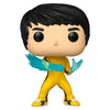 Figura Funko POP! de Bruce Lee con traje amarillo y efecto azul en las manos