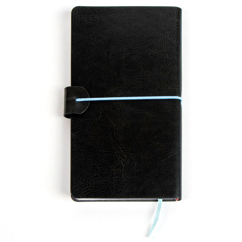 Cuaderno negro de Harry Potter con diseño de Hogwarts y cierre elástico azul - 4