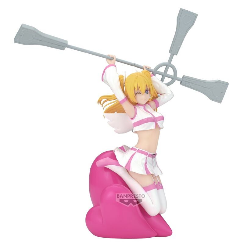 Figura de Liliel Poppin Heart de Banpresto con traje rosa y blanco