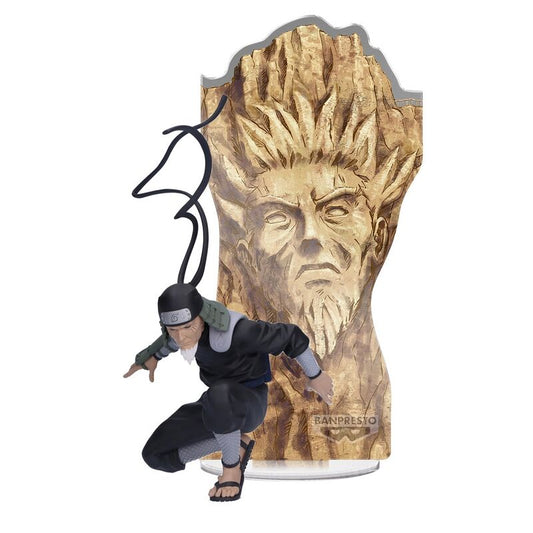 Figura de Sarutobi Hiruzen de Naruto Shippuden con panel ilustrado