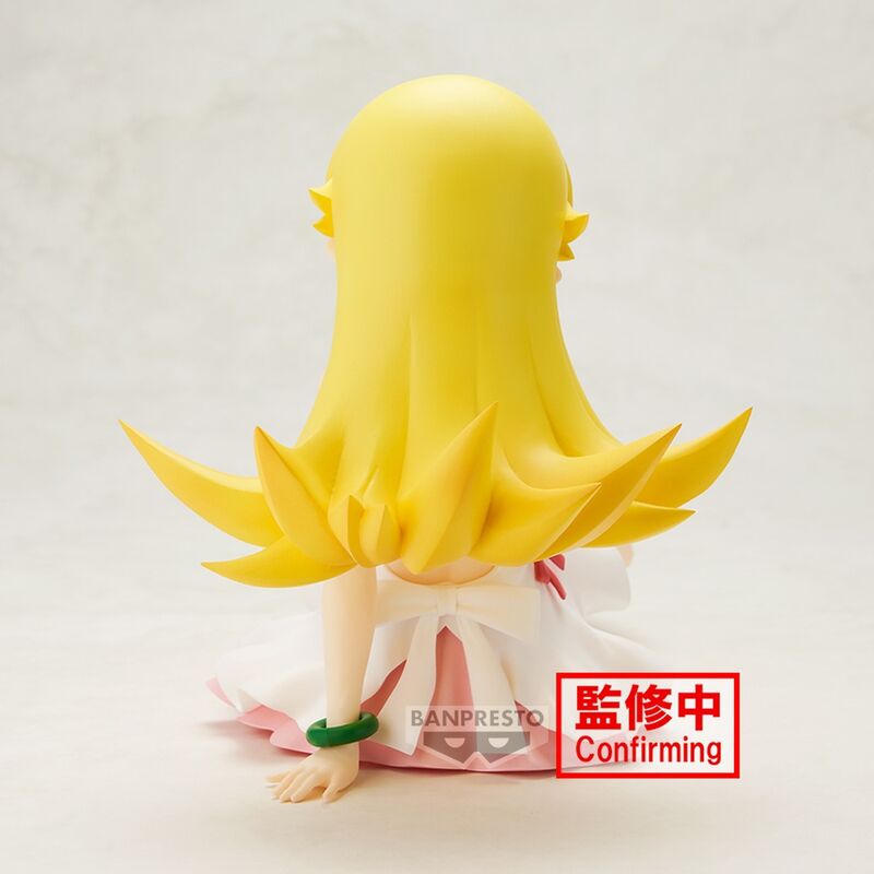 Figura de Shinobu Oshino Relax Time sentada con vestido blanco y rosa - 5