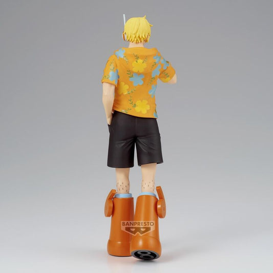 Figura de Sanji Egghead de One Piece con camisa floral y botas naranjas - 6
