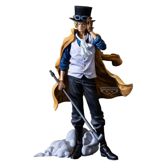 Figura de Sabo de One Piece con sombrero, abrigo y bastón