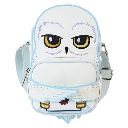 Bolso mochila Loungefly de Hedwig de Harry Potter en blanco y azul claro
