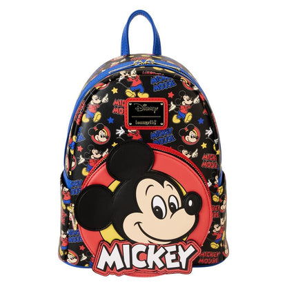 Mochila Loungefly de Mickey Mouse con aplicación frontal y estampado Disney
