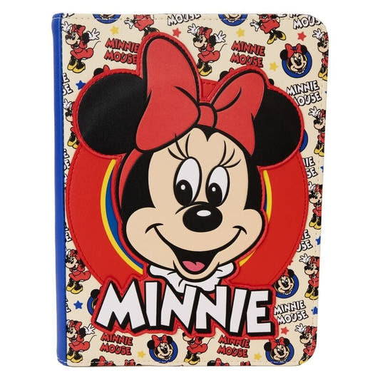 Cuaderno Minnie Mouse Disney Loungefly con portada estampada y lazo rojo