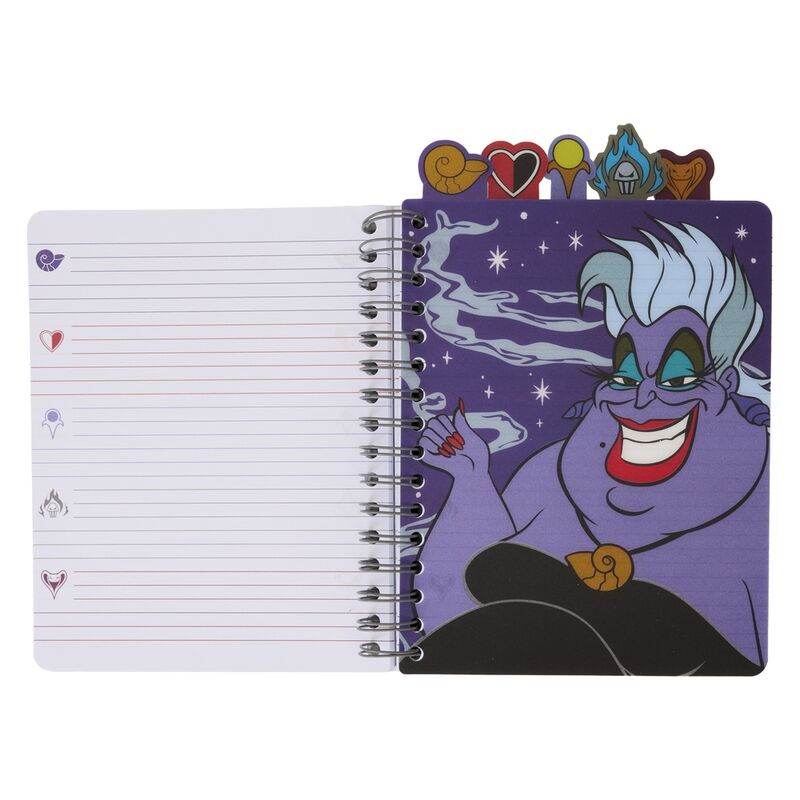 Cuaderno Loungefly de Villanas Disney con espiral y pestañas ilustradas - 2
