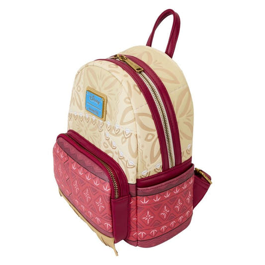 Mochila Loungefly Disney Vaiana Moana beige y burdeos - 4