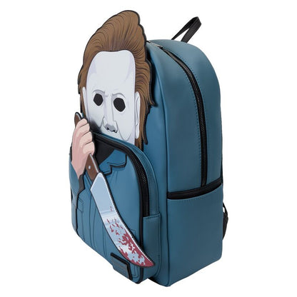 Mochila Loungefly de Michael Myers con cuchillo y diseño frontal de Halloween - 4