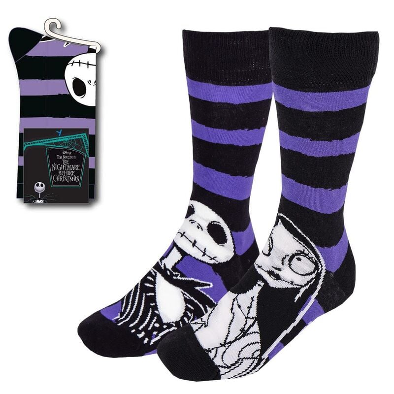 Calcetines Disney de Pesadilla Antes de Navidad en negro y morado con Jack Skellington