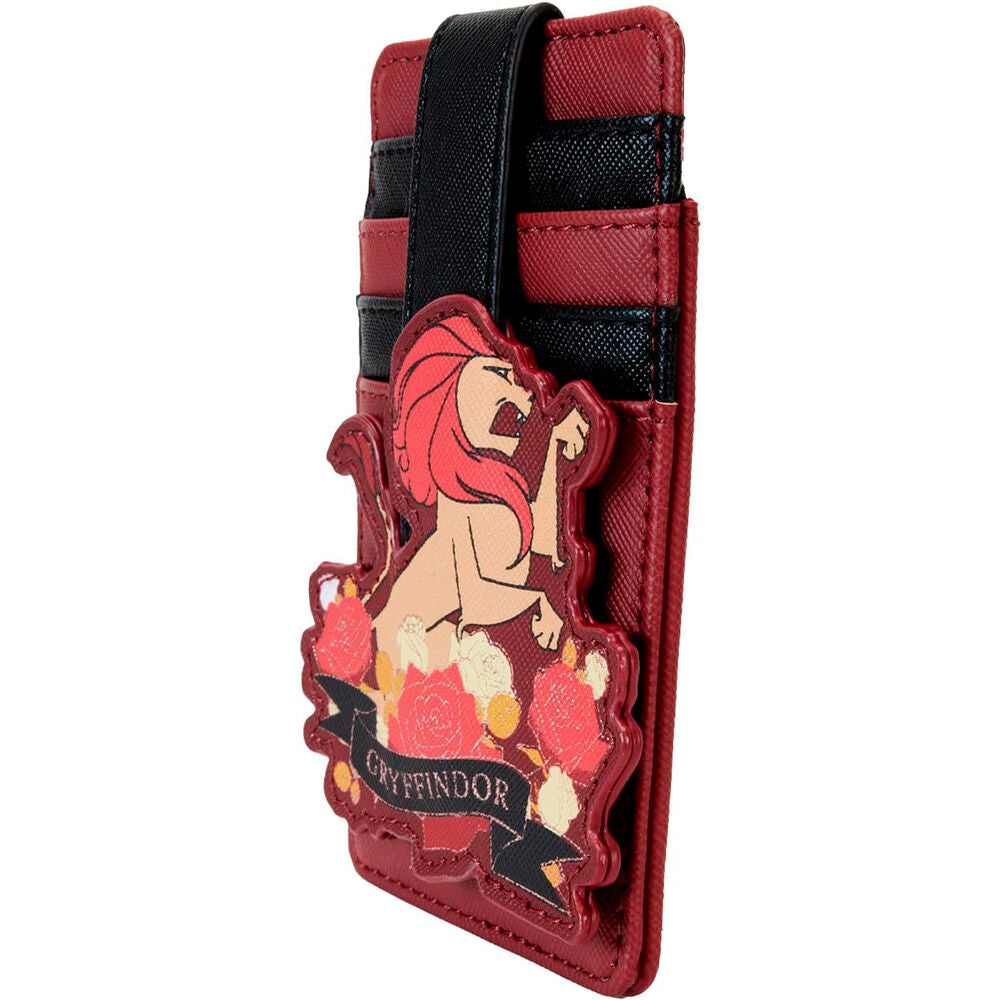 Tarjetero Loungefly de Gryffindor con león y flores - 2