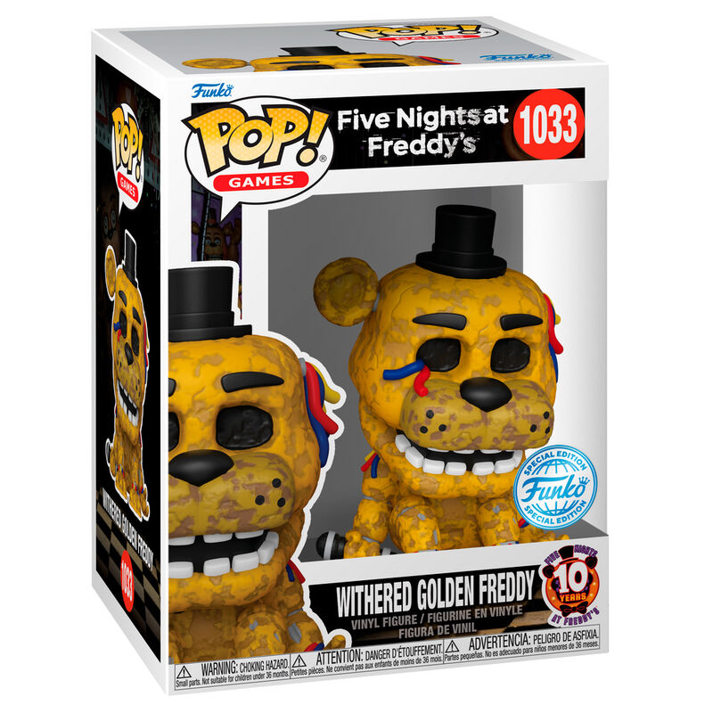 Figura Funko POP! Withered Golden Freddy dorado con sombrero negro - 2