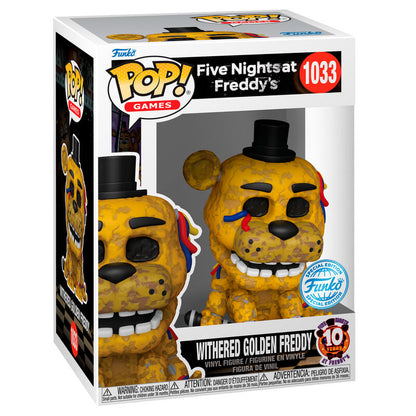 Figura Funko POP! Withered Golden Freddy dorado con sombrero negro - 2