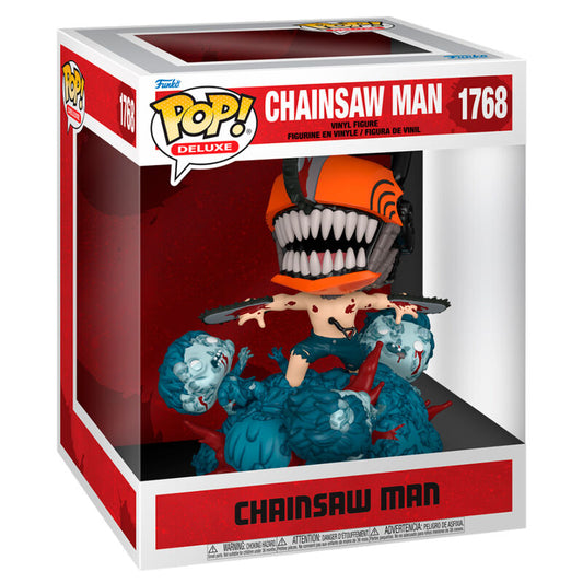 Figura FUNKO POP Deluxe de Chainsaw Man con motosierras y base azul - 2
