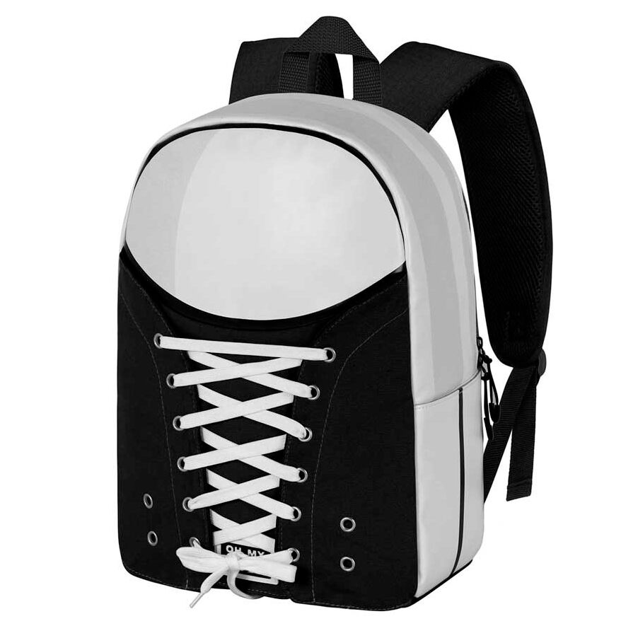 Mochila Sneakers Black Oh My Pop! en blanco y negro - 2