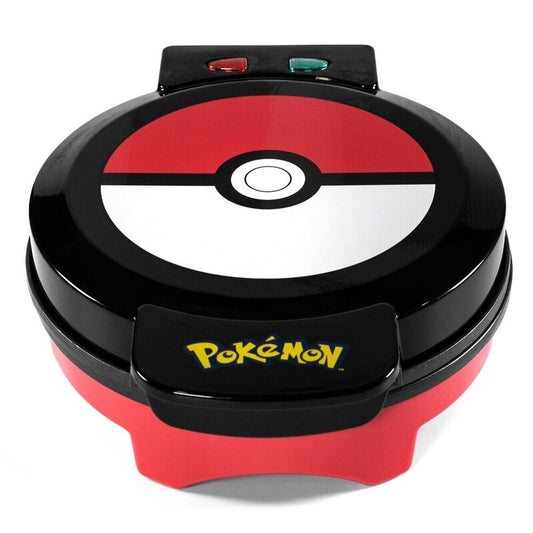 Máquina de gofres Pokémon con diseño de Poké Ball en rojo, blanco y negro - 3