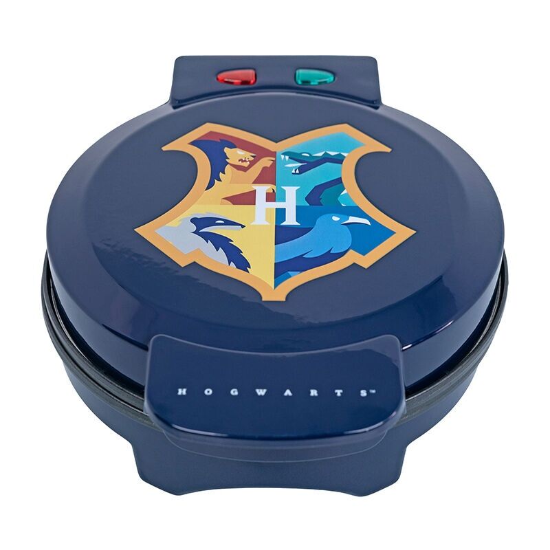 Máquina para gofres Hogwarts Harry Potter azul oscuro con escudo