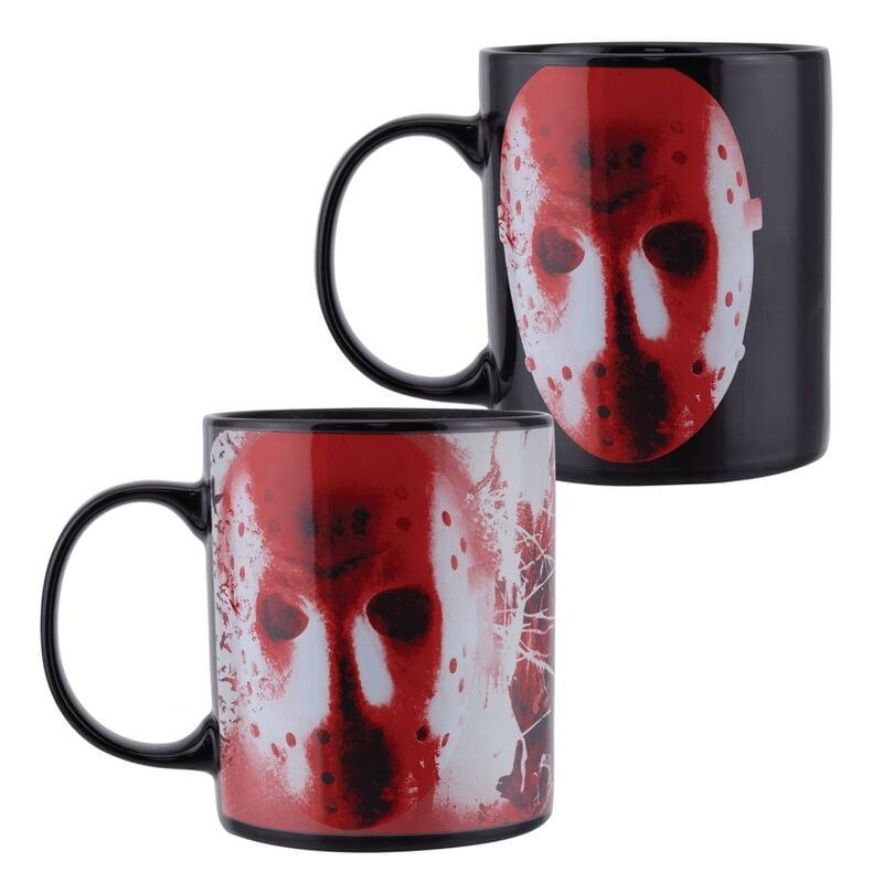 Taza termocromática de cerámica con máscara de Jason de Viernes 13