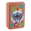 Baraja de cartas Disney Stitch en caja metálica coral