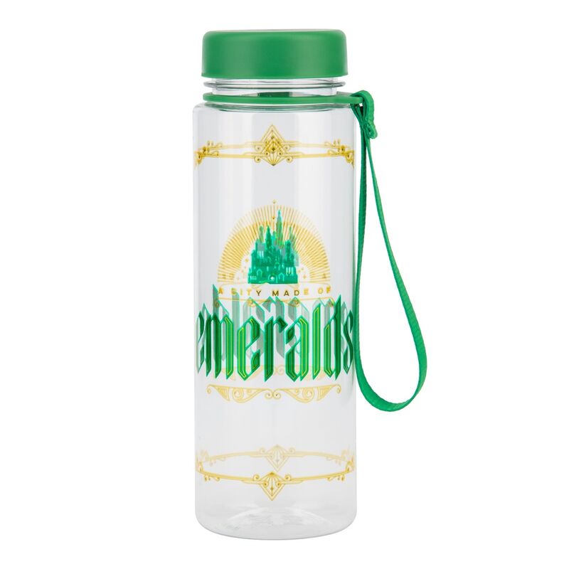 Botella transparente de Wicked con tapón verde y correa - 2