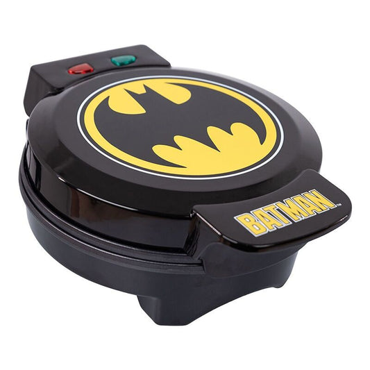 Máquina de gofres Batman negra con emblema amarillo de DC Comics - 4